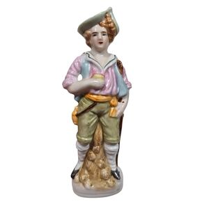 Vintage Porcelain Figurine Peasant Boy 20th Century Staffordshire